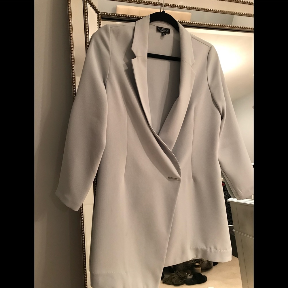 Topshop light blue blazer dress